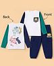 Honeyhap Marvel 100% Cotton Single Jersey Knit Full Sleeves T-Shirt and Jogger with Cargo Pockets and Marvel Comics Superheroes Print - White