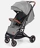 Babyhug Standard Baby Stroller - Dark Grey| Comfortable Seating| Safety Harness| Reclining Backrest| Compact Fold| Smooth Maneuverability| Linked Brake| Adjustable Canopy| 0-3 Years