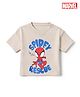 Bonfino Marvel 100% Cotton Interlock Knit T-Shirt with Half Sleeves and Spiderman Graphic Print - Offwhite
