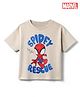 Bonfino Marvel Interlock Knit Half Sleeves T-Shirt with Spiderman Graphic - Off White