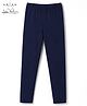 Arias Cotton Knit Full Length Solid Color Leggings - Blue