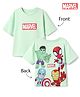 Bonfino Marvel 100% Cotton Interlock Knit Half Sleeves T-Shirt with Marvel Print - Light Green
