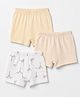Babyhug 100% Cotton Single Jersey Knit Trunks With Nautical Print Pack of 3 - Peach & White