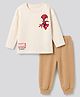 Bonfino Marvel Interlock Knit Full Sleeves T-Shirt & Pyjama Night Suit with Spider-Man Graphics - Beige