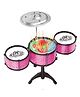 YAMAMA Junior Jazz Drum Set with Flashing LED Lights, 3 Drums, Cymbal & Drumsticks For Kids, Fun Entertainment Kids Toys - Color May Vary