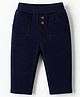 Zero Cotton Interlock Knit Full Length Solid Leggings in Navy Blue