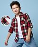Arias Cotton Woven Full Sleeves  Twofer Shirt with Buffalo Checks Print - Red