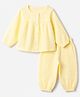 Babyhug 100% Cotton Terry Knit Full Sleeves Top and Joggers Set - Yellow