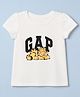 Gap Cotton Knit Top with Short Sleeves and Garfield Print in White