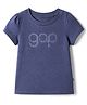 Gap Cotton Knit Top with Short Sleeves and Logo Print in Blue for 5-6 Years