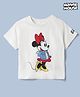 GAP Cotton Knit Relaxed Fit Round Neck T-Shirt with Half Sleeves and Minnie Mouse Graphic - White