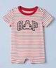 GAP Cotton Knit Striped Regular Fit Crew Neck Half Sleeves Pure Cotton Romper - Red