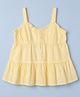 GAP 100% Pure Cotton Knit Regular Fit V-Neck Sleeveless Top with Eyelet Embroidery - Yellow