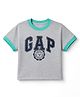 GAP Cotton Knit Relaxed Fit Round Neck T-Shirt with Half Sleeves and Bear Logo Print - Green