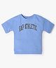 GAP Cotton Woven Half Sleeves Relaxed Sweatshirt With Gap Athletic Text Print - Blue