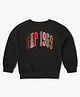 GAP Woven Full Sleeves Relaxed Fit Sweatshirt With Text Print - Black