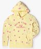 GAP Cotton Woven Full Sleeves Relaxed Fit Hooded Sweatshirt with Floral & Text Print - Yellow