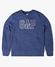 GAP Cotton Woven Relaxed Fit Round Neck Sweatshirt with Full Sleeves and Logo Print - Blue