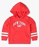 GAP Cotton Woven Relaxed Fit Hooded Neck Sweatshirt with Full Sleeves and New York Text Print - Red