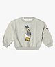 GAP Cotton Woven Relaxed Sweatshirt with Full Sleeves and Daisy Duck Graphic - Grey