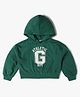 GAP Cotton Blend Woven Regular Fit Hooded Sweatshirt with Full Sleeves and Athletic Dept Print - Green