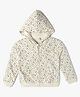 GAP Cotton Blend Woven Regular Fit Hooded Neck Sweatshirt with Full Sleeves and Floral Print - White