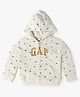 GAP Cotton Woven Relaxed Fit Sweatshirt with Full Sleeves and Floral Print - Beige