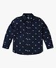 GAP Cotton Woven Relaxed Fit Shirt with Full Sleeves and Animal Print in Blue for 6-7 Years