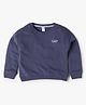 GAP Cotton Knit Relaxed Sweatshirt with Full Sleeves and Logo Print in Blue for 4-5 Years