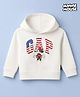 GAP Cotton Mixes Woven Regular Fit Hooded Neck Sweatshirt with Full Sleeves and Minnie Mouse Print in White