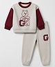 GAP Cotton Mix Knit Colorblocked Regular Fit Round Neck Full Sleeves Winter Wear Suit With Winnie The Pooh Graphic - Beige