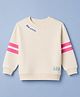 GAP Cotton Mix Woven Regular Fit Crew Neck Sweatshirt with Full Sleeves and Minnie Mouse Graphic - White