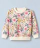 GAP Cotton Mixes Woven Sweatshirt with Full Sleeves and Floral Print - White