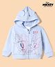 GAP Cotton Mix Woven Full Sleeves Regular Fit Hooded Sweatshirt With Minnie Mouse Graphic - Light Blue