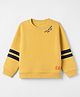 GAP Cotton Mix Full Sleeves Relaxed Fit Crew Neck Sweatshirt With Text Print - Yellow