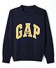 GAP Cotton Knit Full Sleeves Pullover with Gap Athletic Design - Navy Blue