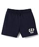 GAP Cotton Mix Knit Regular Fit Mid Rise Shorts with GAP 1969 Print in Navy Blue