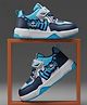 HAPPY FEET Colour Blocked Fight Text Designed Velcro Closure Shoes - Blue