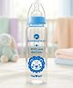 StarAndDaisy Borosilicate Glass Baby Feeding Bottle with Soft Silicone Nipple BPA Free Anti Colic Wide Neck Heat Resistant Sterilizer Safe for Newborn Babies and Infants Blue 250 ml PO3