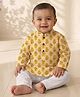 Kinder Kids Cotton Woven Full Sleeves Floral Printed Kurta & Pyjama Set - Yellow