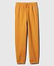 GAP Cotton Mix Knit Logo Printed Relaxed Fit Mid Rise Track Pant - Dark Yellow