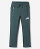 GAP Cotton Blend Knit Relaxed Fit Mid Rise Pants With Gap Embroidery - Green