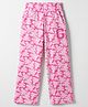 GAP Cotton Mix Knit Full Length Lounge Mid Rise Pant with Elasticated Pull Ons and Bear Print - Pink