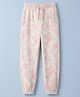 GAP Cotton Poly Knit Full Length Lounge Pant With Floral Print - Pink