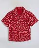 The Kids Club Cotton Woven Half Sleeves Abstract Printed Shirt - Red