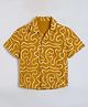 The Kids Club Cotton Woven Half Sleeves Abstract Printed Shirt - Yellow