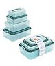 Azhari Fresh Plastic Storage Container Set of 4 Durable Microwavable Storage Box 450 ML, 850 ML, 1500 ML,2350 ML Total 5150 ML Pack of 1