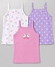 Babyhug 100% Cotton Single Jersey Knit Sleeveless Slips With Butterfly & Floral Print Pack of 3 - Pink, Purple & White