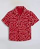 The Kids Club Cotton Woven Half Sleeves Abstract Designed Shirt - Red