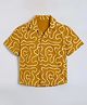 The Kids Club Cotton Woven Half Sleeves Abstract Designed Shirt - Yellow